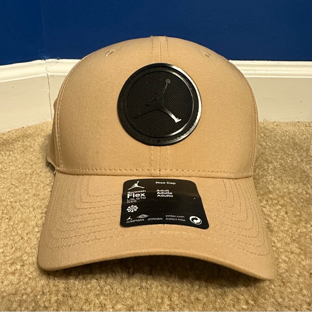 Jordan Rise Structured Jumpman Active Cap Hat Adult Unisex L/XL Beige Tan Cream